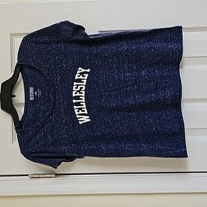 Wellesley College shirt, large, blue